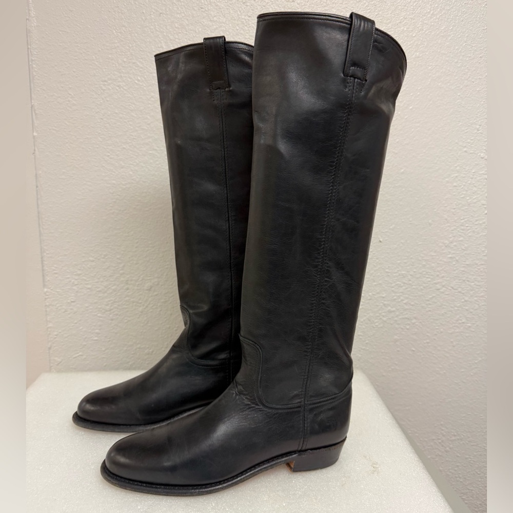 Frye Dorado low black leather riding boots size 10